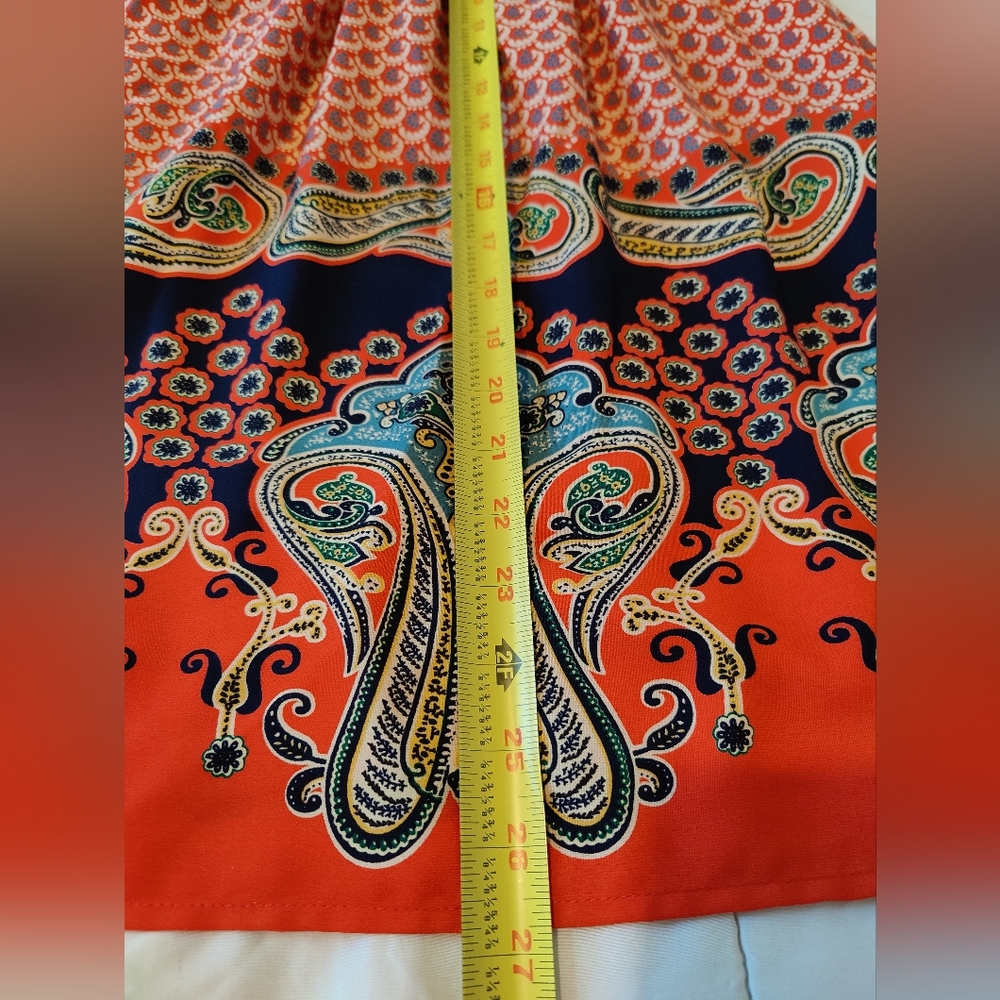 NWT Francesca's Collection Adorable "Mya'n Bohemian Midi Dress (Medium) 🧡🤍🩵🧡 - Picture 14 of 16